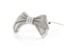 Antique Edwardian 1910s Mesh Platinum Bow Brooch with Diamonds