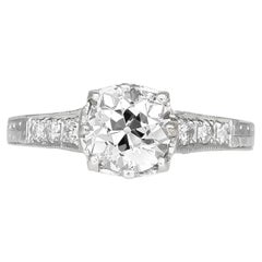 Antique Edwardian 1915 1.15 Carat Old European Cut Diamond Engagement Ring
