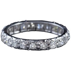 Antique Edwardian 2.50 Carat Diamond Full Eternity Ring 18 Carat White Gold