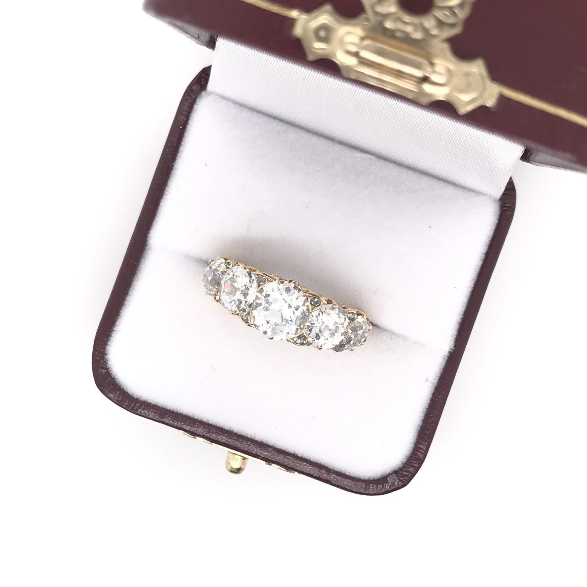 Antique Edwardian 5 Carat DTW Diamond Ring For Sale 5