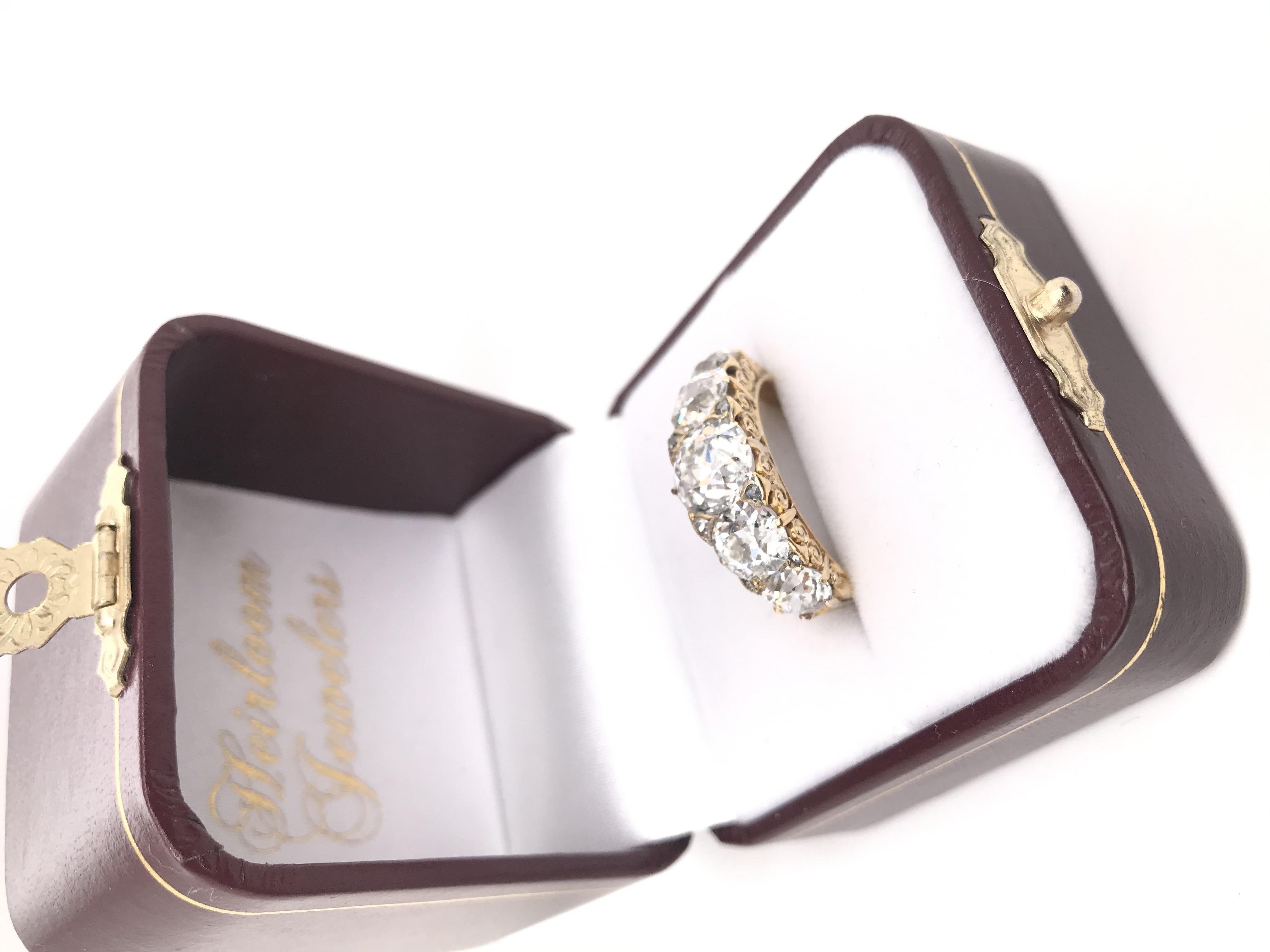Antique Edwardian 5 Carat DTW Diamond Ring For Sale 6