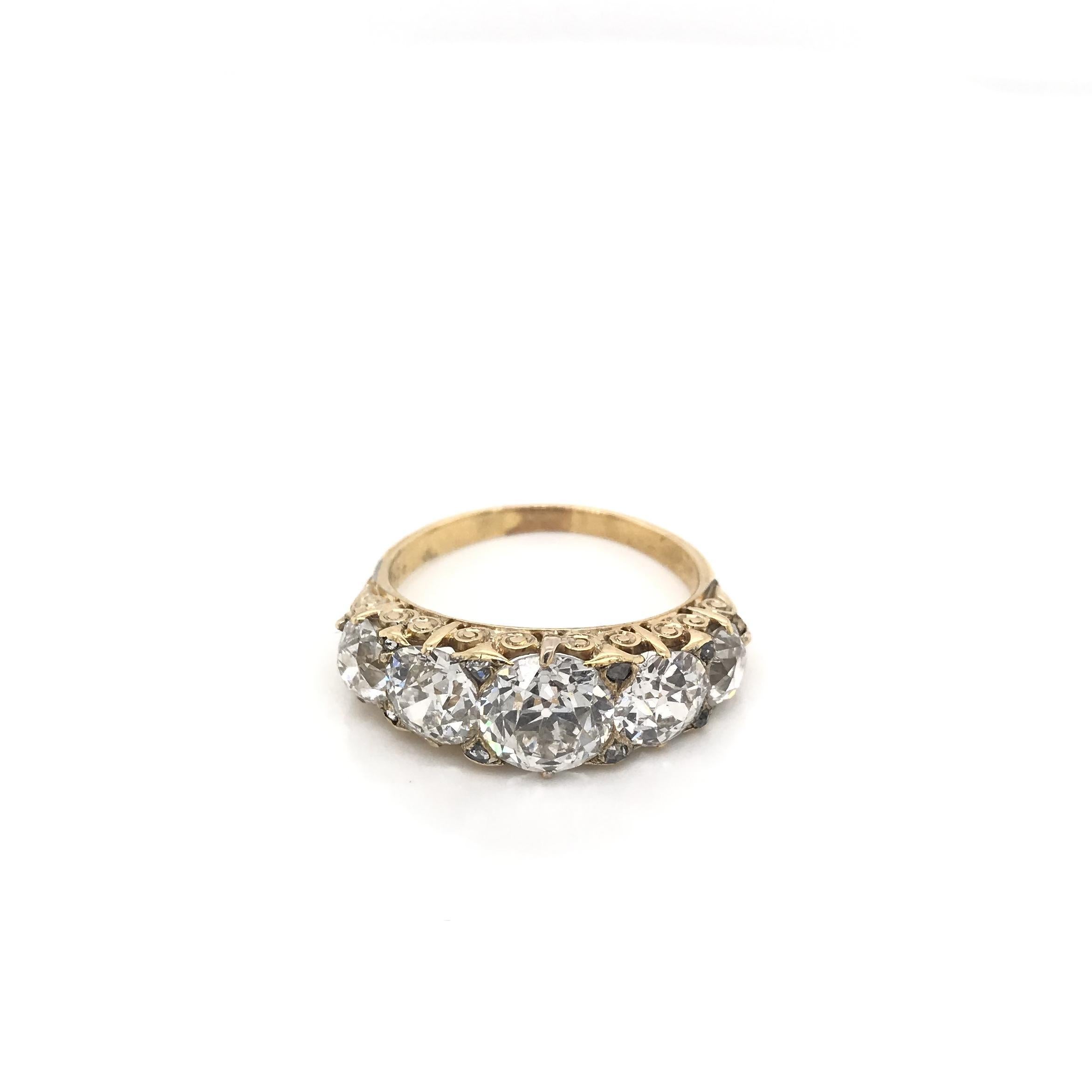 Women's Antique Edwardian 5 Carat DTW Diamond Ring For Sale