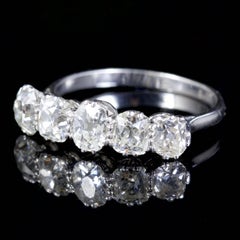 Antique Edwardian 5-Stone Diamond Ring 18 Carat Fancy Cuts, circa 1915