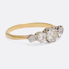 Antique Edwardian Five-Stone White Diamond Band Ring