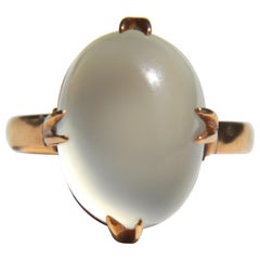 Antique Edwardian 6 Carat Moonstone 14 Karat Rose Gold Ring
