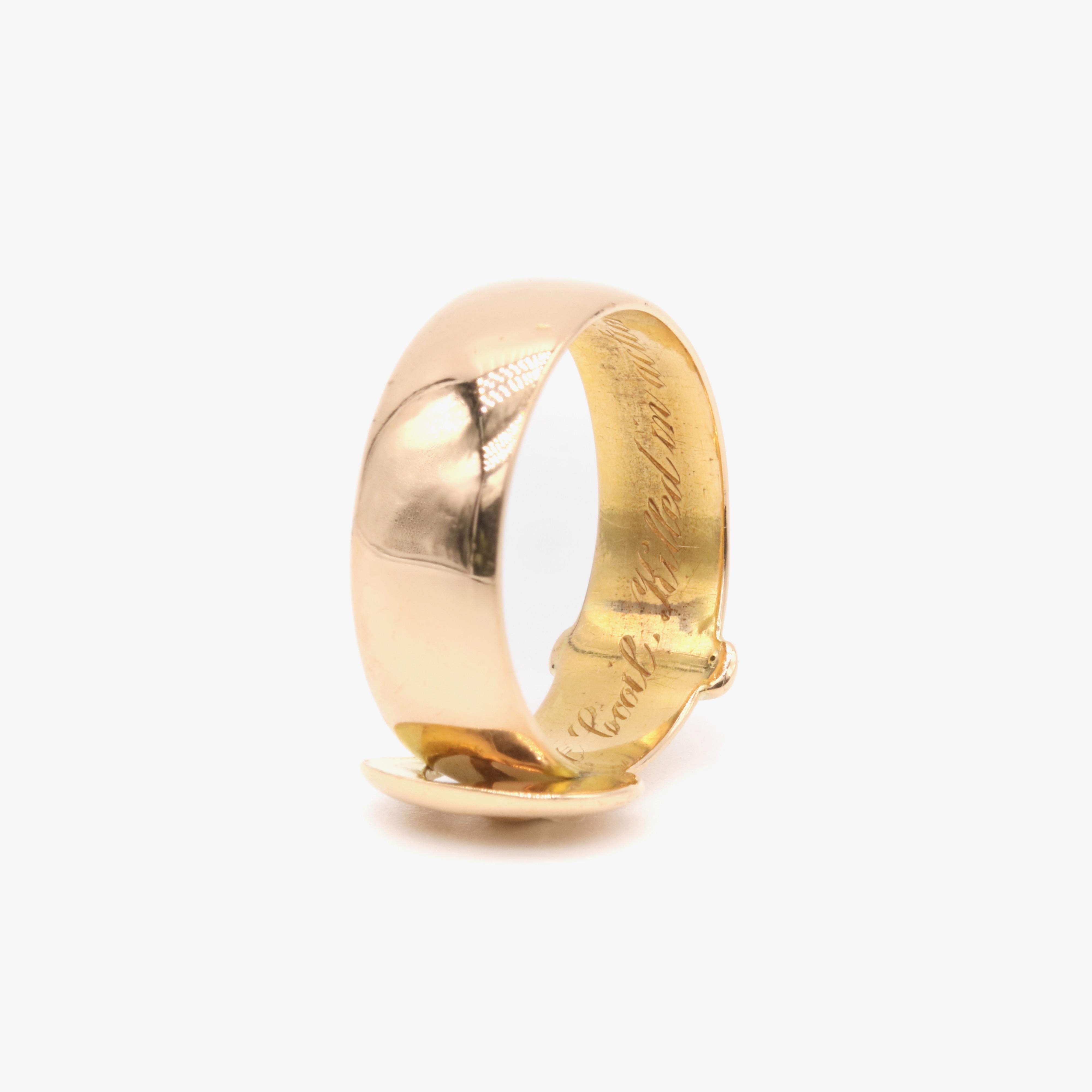 Antiguo anillo eduardiano de hebilla conmemorativa de la 1ª Guerra Mundial de 7 g en oro amarillo de 18 quilates en venta 4