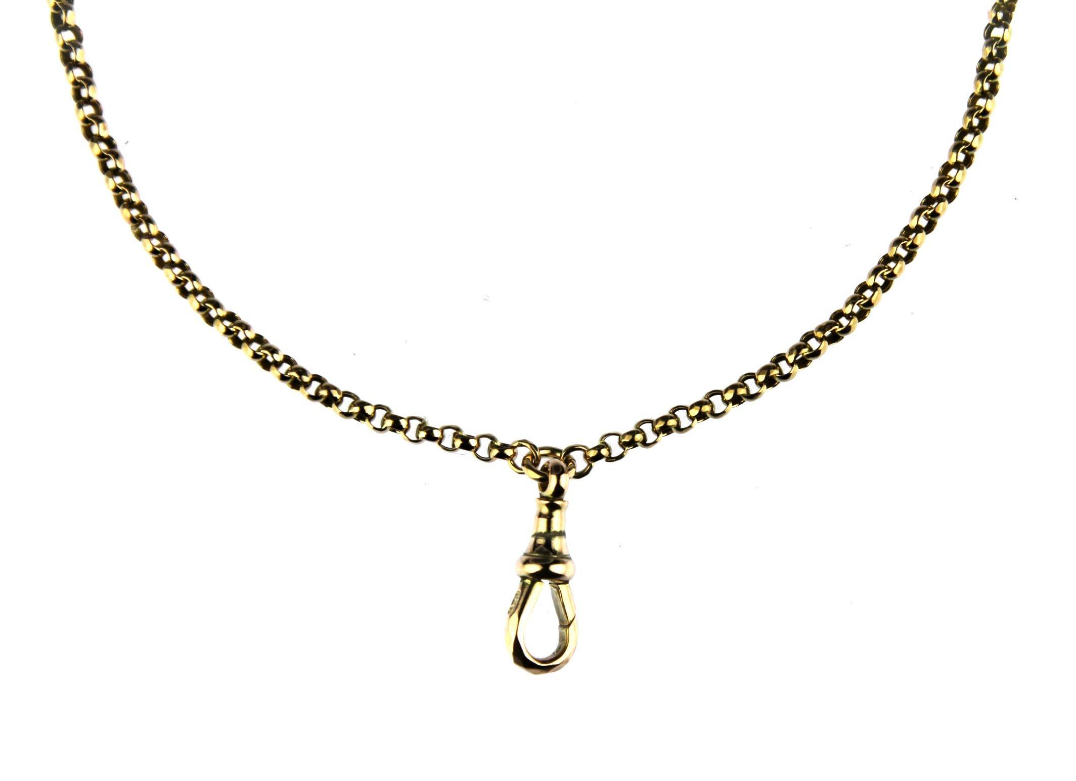 Antike edwardianische 9 Karat Gold lange Garderobenkette/Doppel-/Dreireihige Reihenkette im Zustand „Hervorragend“ im Angebot in London, GB