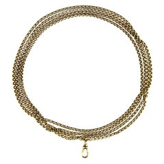 Antique Edwardian 9 Carat Gold Long Guard Chain/ Double/Triple Rows Chain