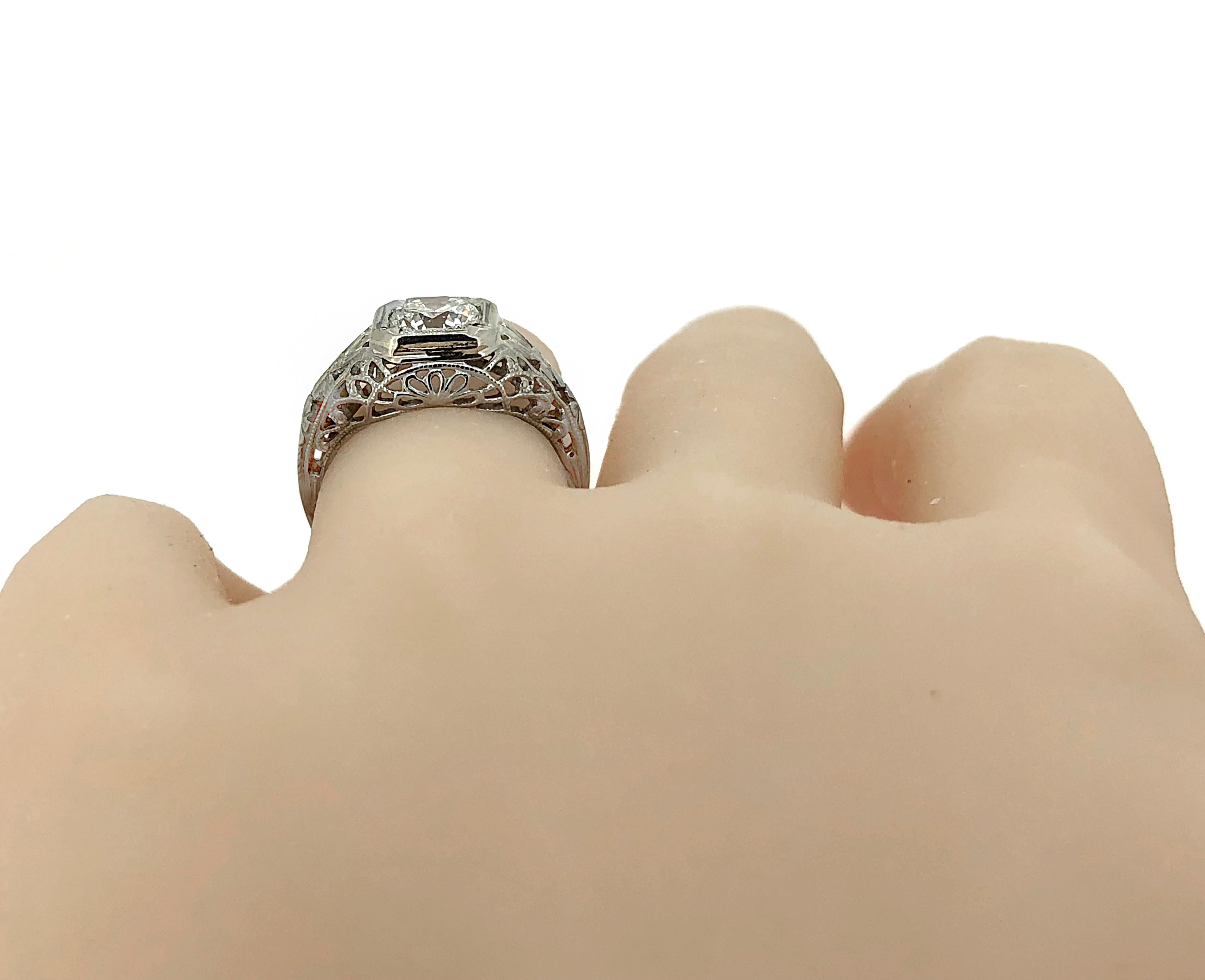 Antique Edwardian .90 Carat Diamond Gold Engagement Ring  For Sale 1