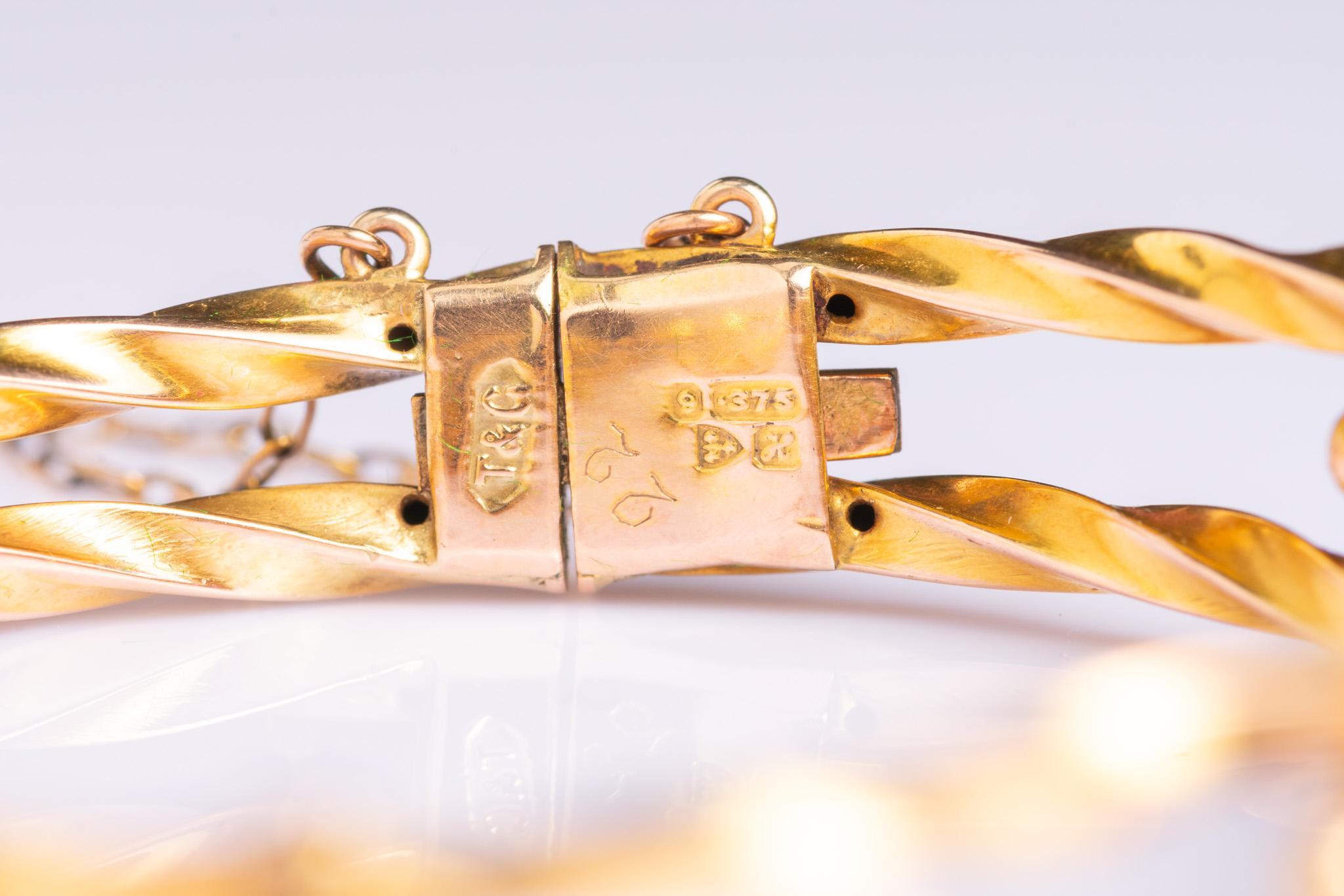 Antiker edwardianischer Starburst-Armreif aus 9 Karat Gold mit Diamanten und Rubinen im Angebot 5