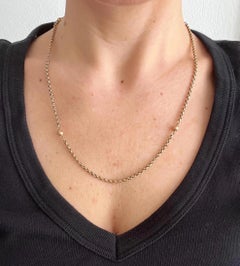 Antike edwardianische 9-Karat-Goldkette mit ausgefallenen Links, 19,5 Zoll lang