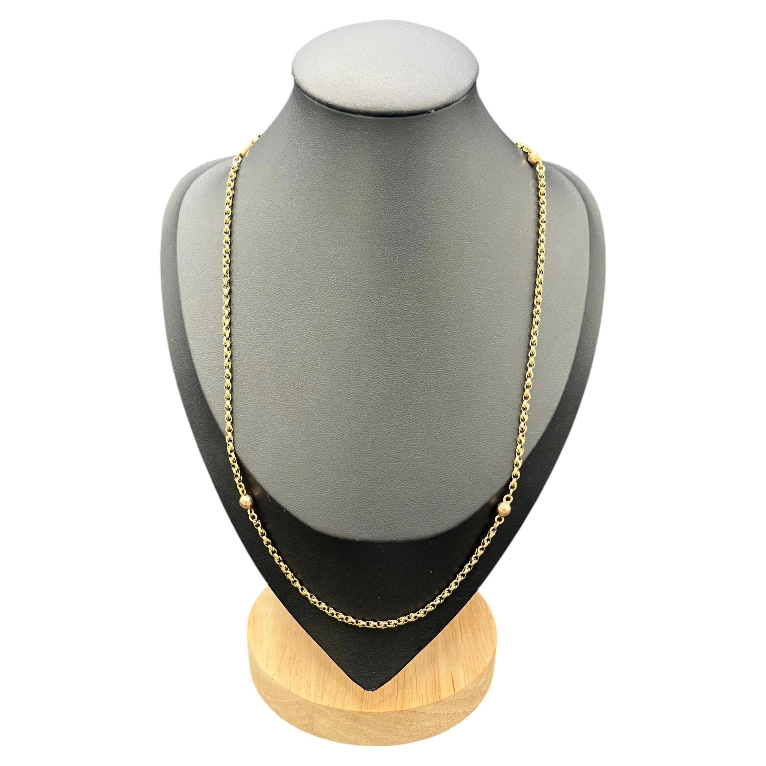 Antique Edwardian 9ct Gold Fancy Link 19.5 inch Chain