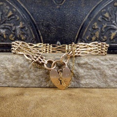 Antique Edwardian 9ct Gold Gate Bracelet