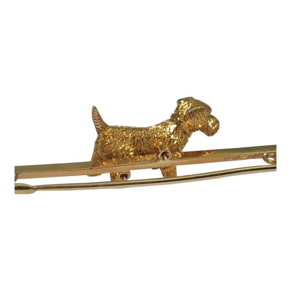 Antique Edwardian 9 Carat Gold Terrier Brooch 2