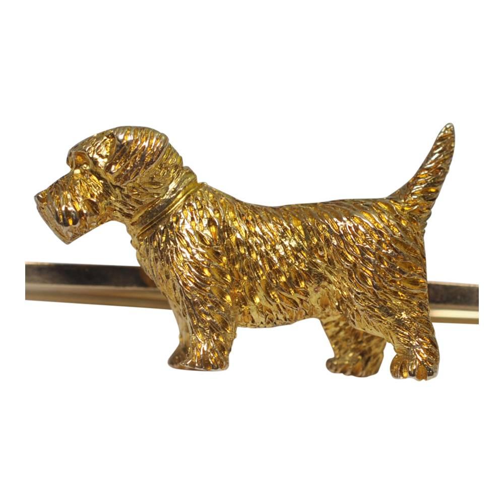 Antique Edwardian 9 Carat Gold Terrier Brooch