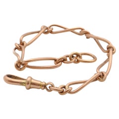 Antique Edwardian 9ct Rose Gold Albert Chain Bracelet