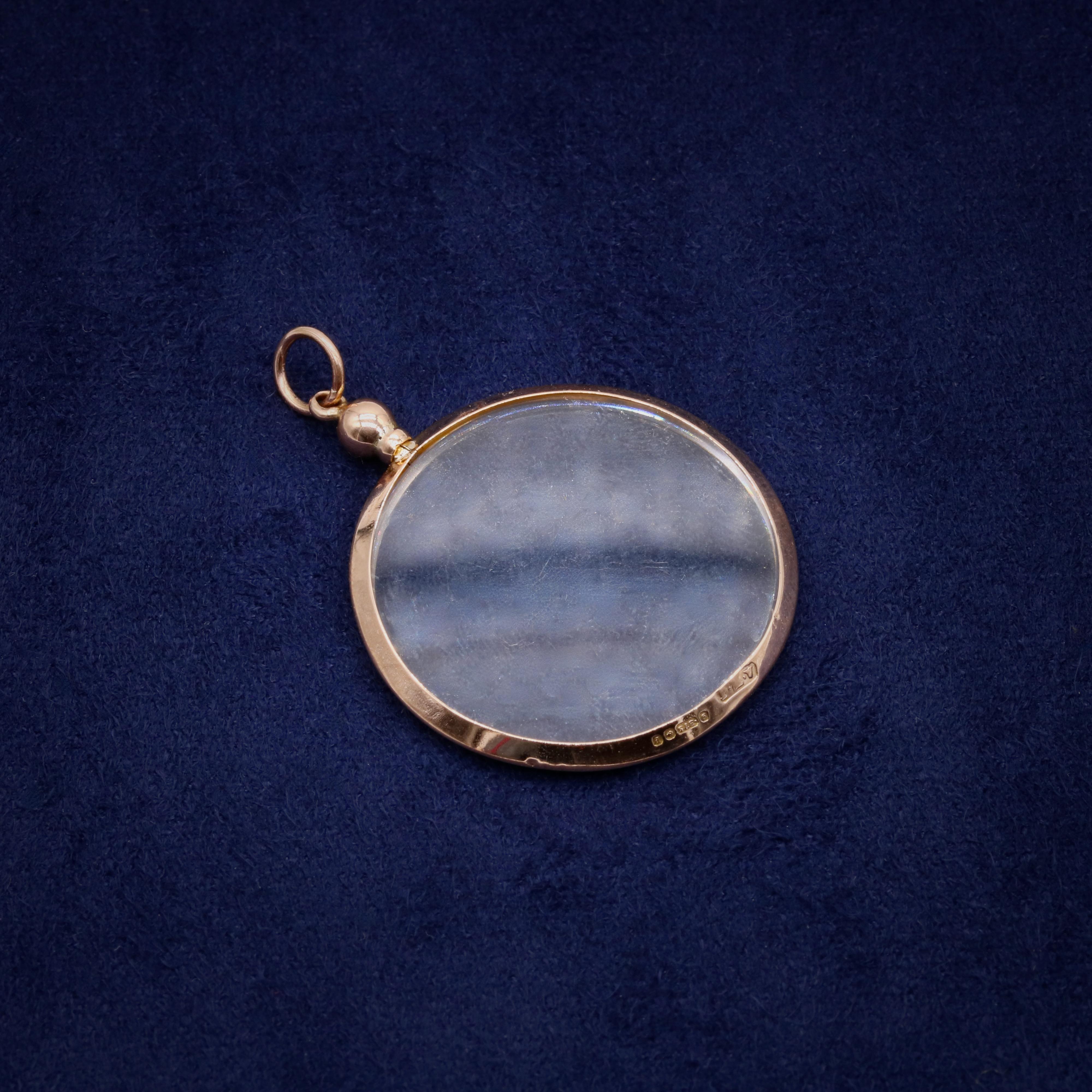 Antique Edwardian 9K Rose Gold Double Sided Frame Locket In Good Condition In Staines-Upon-Thames, GB