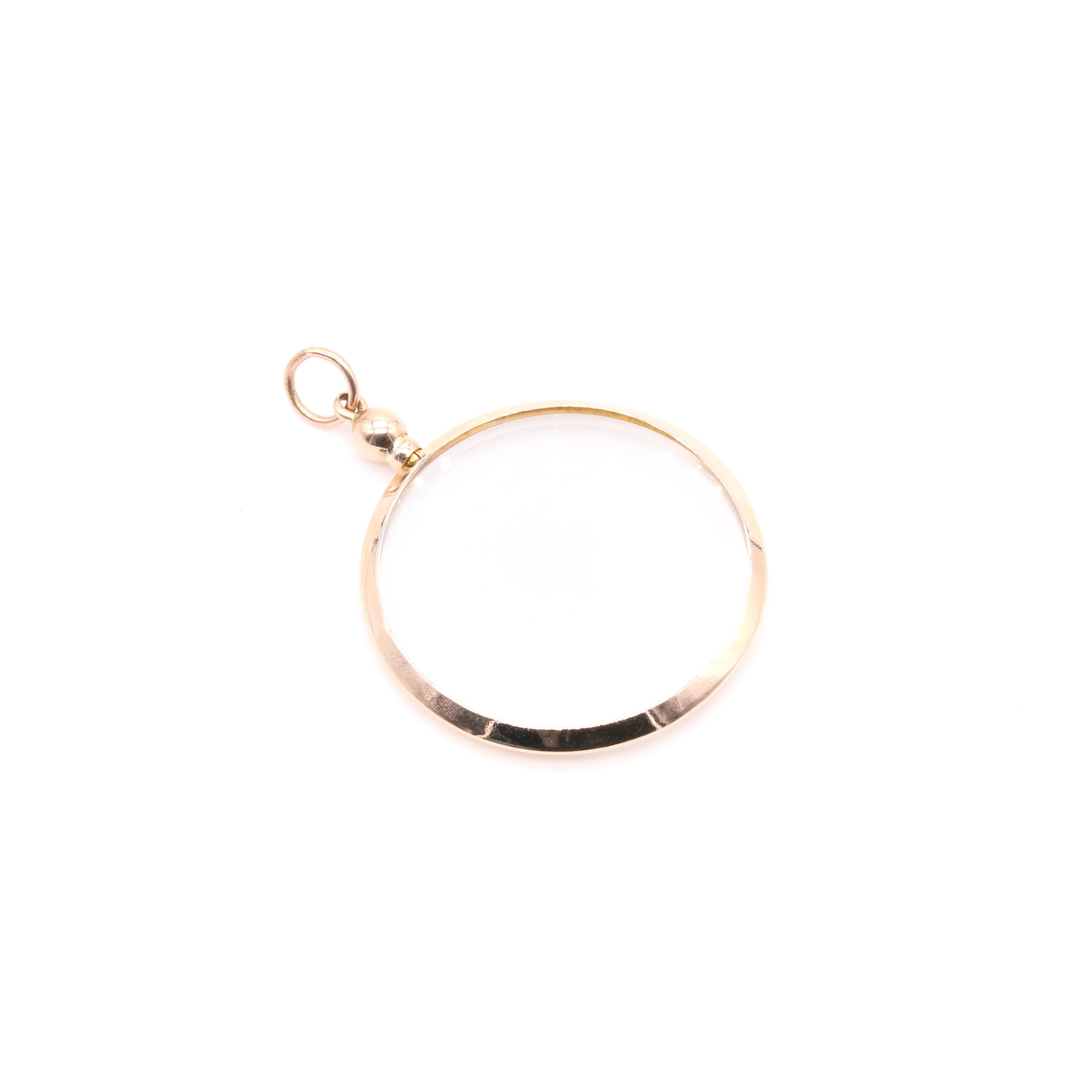 Women's or Men's Antique Edwardian 9K Rose Gold Double Sided Frame Locket