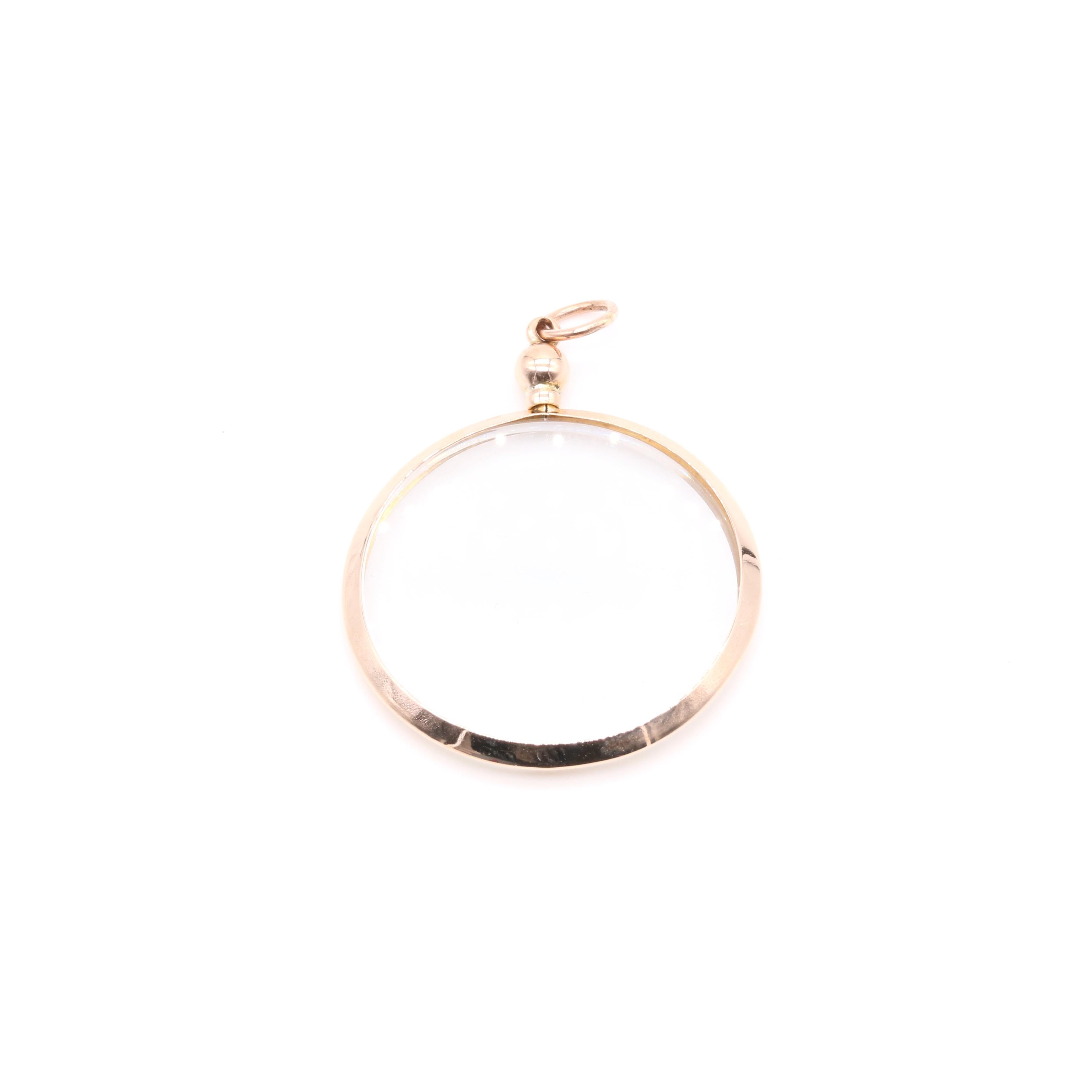Antique Edwardian 9K Rose Gold Double Sided Frame Locket 1
