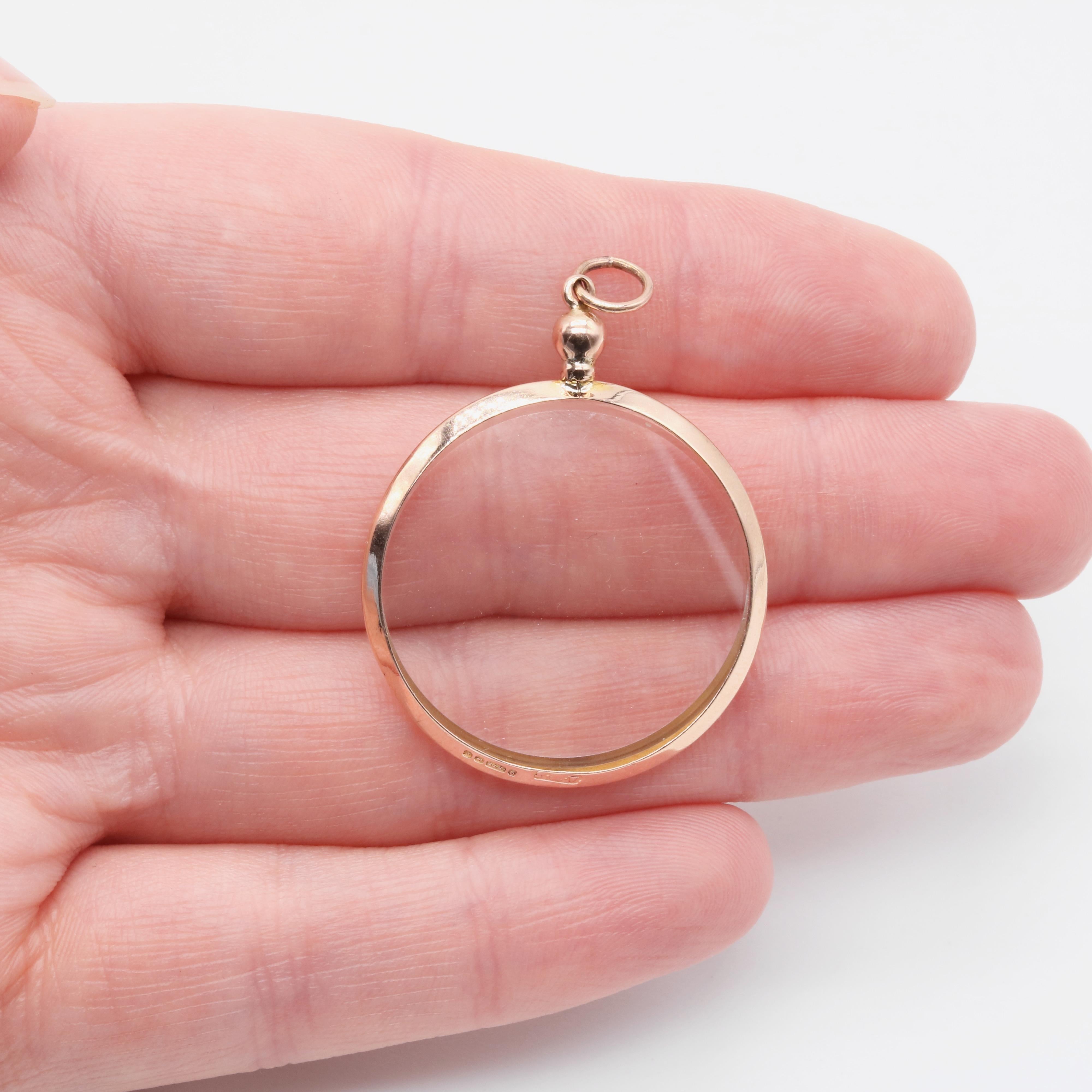 Antique Edwardian 9K Rose Gold Double Sided Frame Locket 5