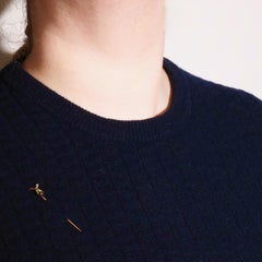 Antique Edwardian 9K Yellow Gold Peridot and Pearl Pear Stick Pin