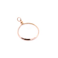 Antique Edwardian 9K Yellow Gold Round Double Sided Frame Locket