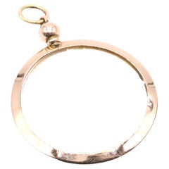 Antique Edwardian 9K Yellow Gold Round Double Sided Frame Locket