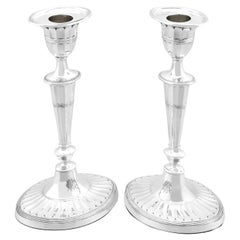 Antique Edwardian Adams Style Sterling Silver Candlesticks