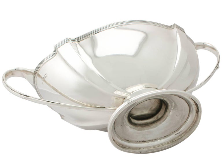 Antique Edwardian Adams Style Sterling Silver Soup Tureens For Sale at