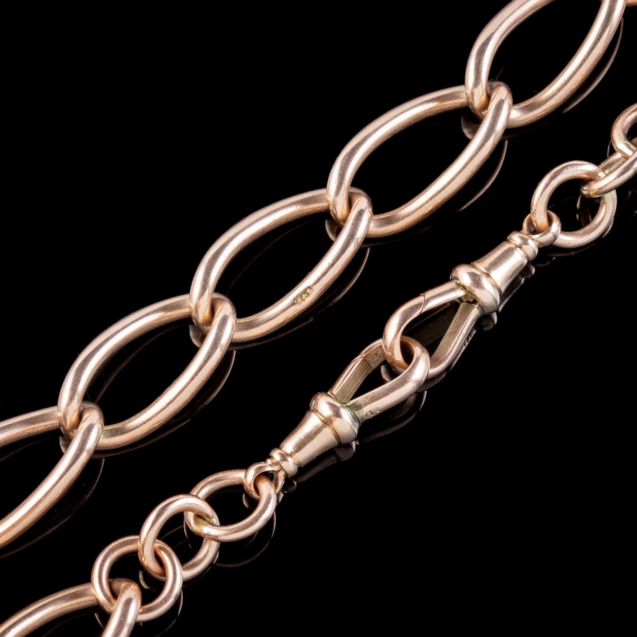 antique rose gold albert chain