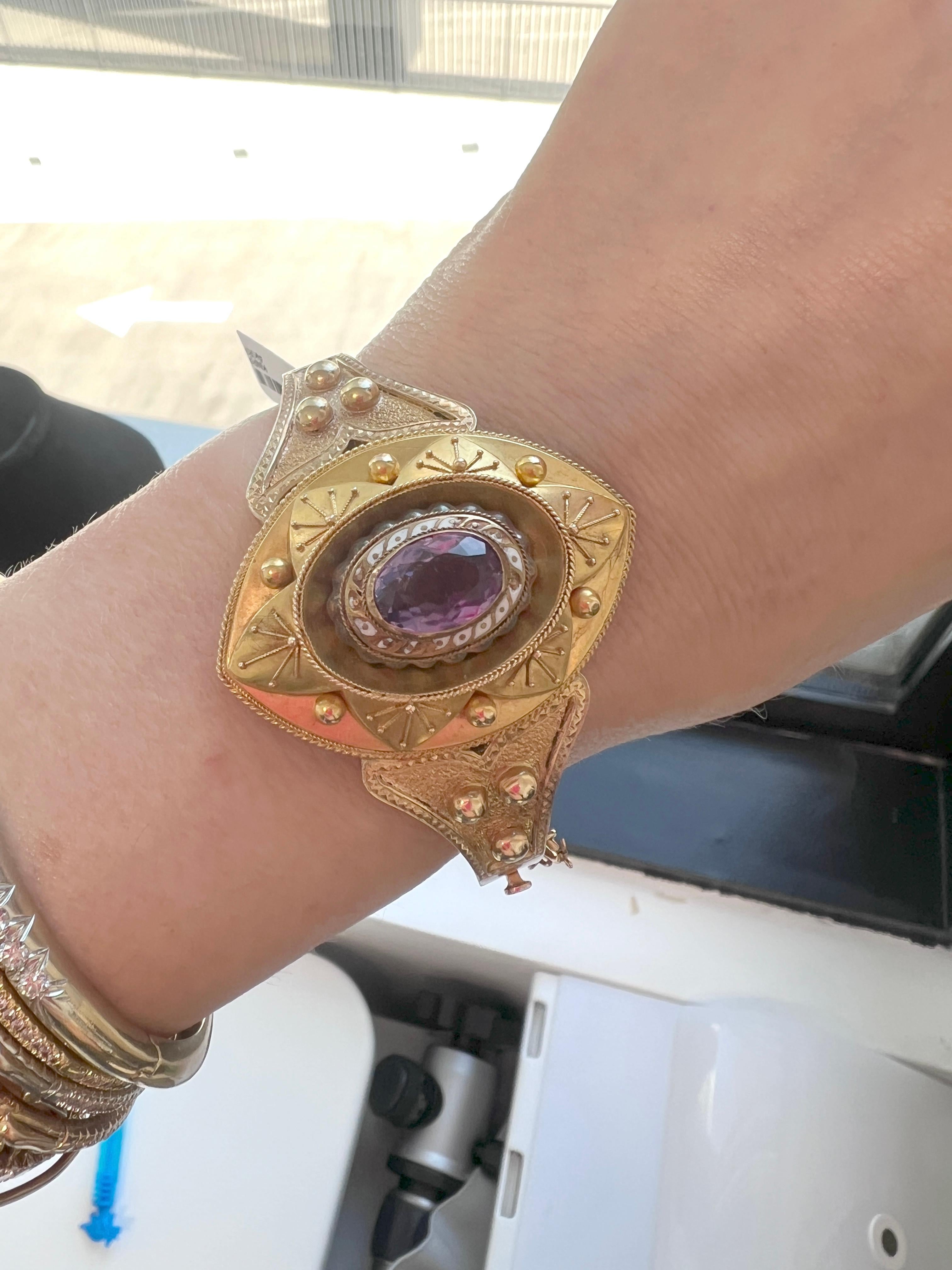 Bracelet ancien de style édouardien en améthyste Excellent état - En vente à Beverly Hills, CA
