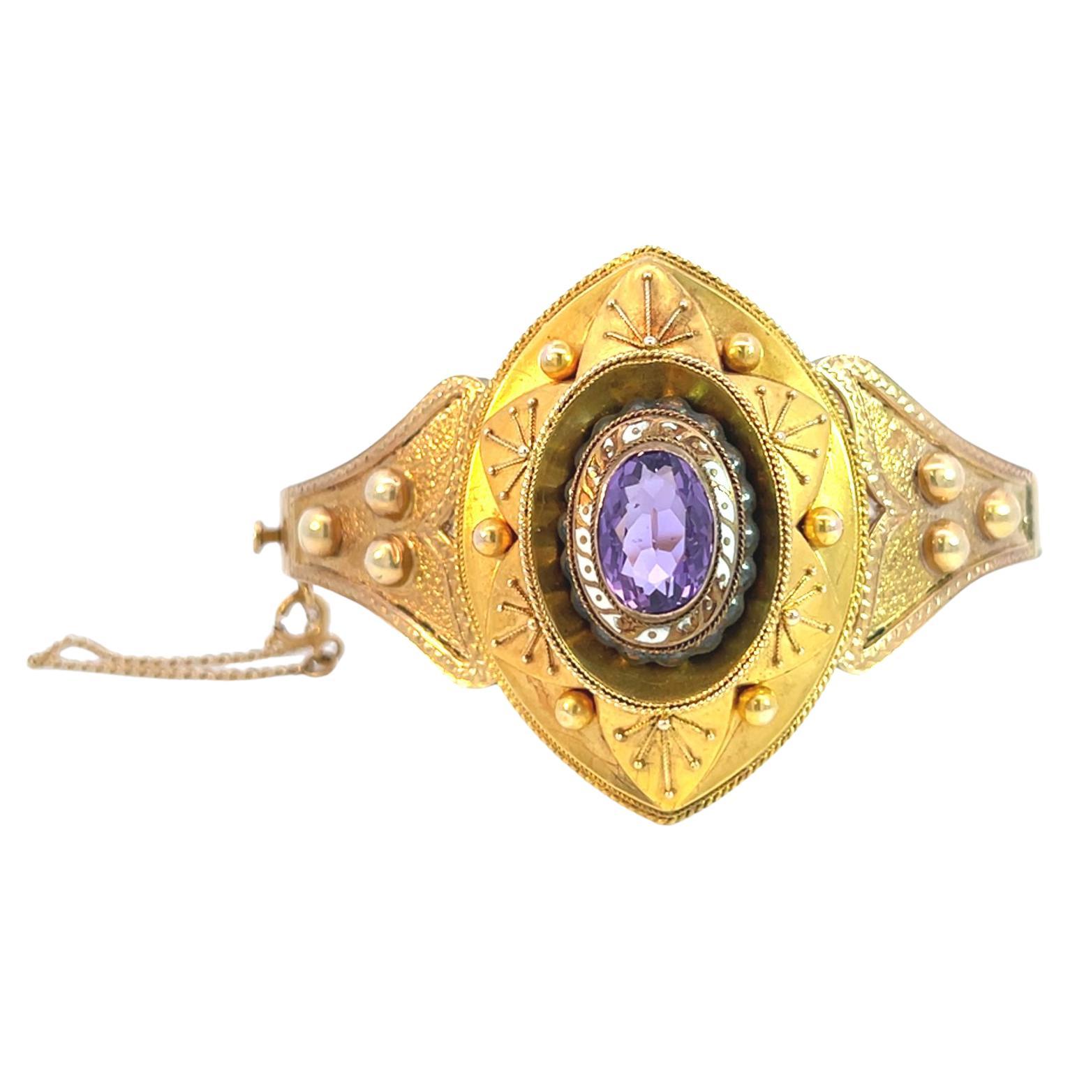 Antique Edwardian Amethyst Bangle