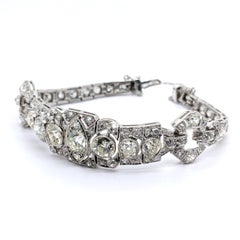 Bracelet antique de style Art déco édouardien en platine et diamants