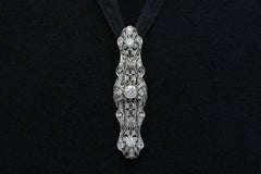 Edwardian 3.46 Carat Diamond Platinum Brooch Necklace