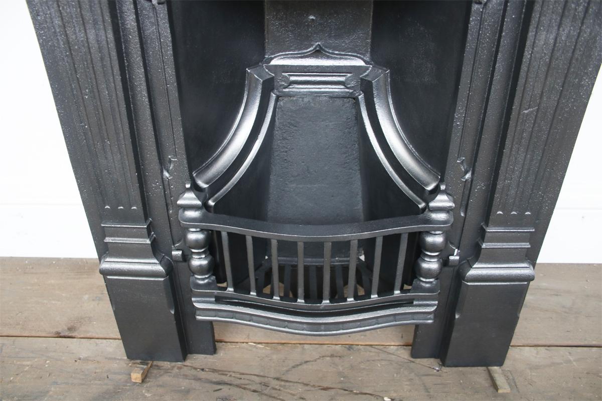 Antique Edwardian Art Nouveau Cast Iron Bedroom Combination Fireplace 1