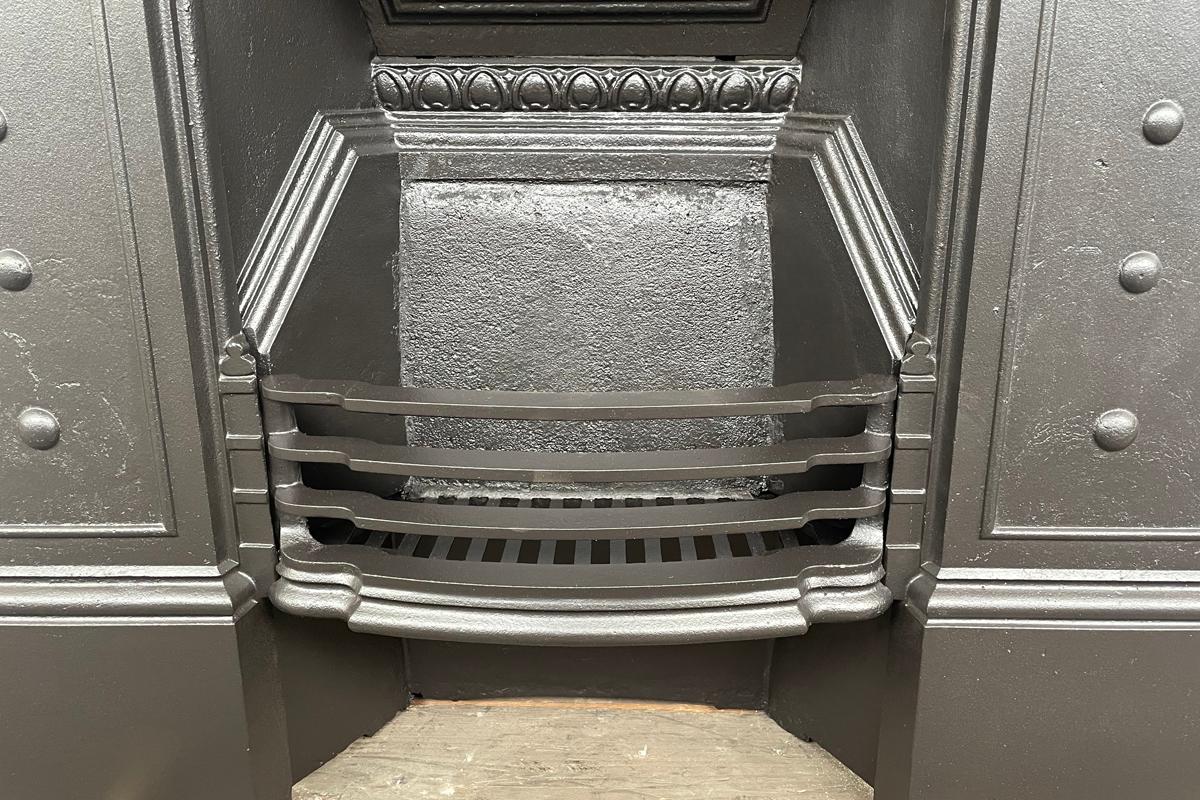 19th Century Antique Edwardian Art Nouveau cast iron combination fireplace
