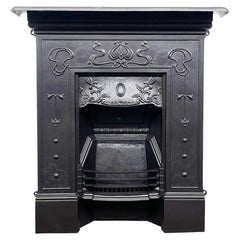 Used Edwardian Art Nouveau cast iron combination fireplace