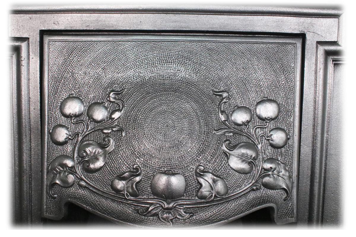 Antique Edwardian Art Nouveau Cast Iron Combination Grate 1