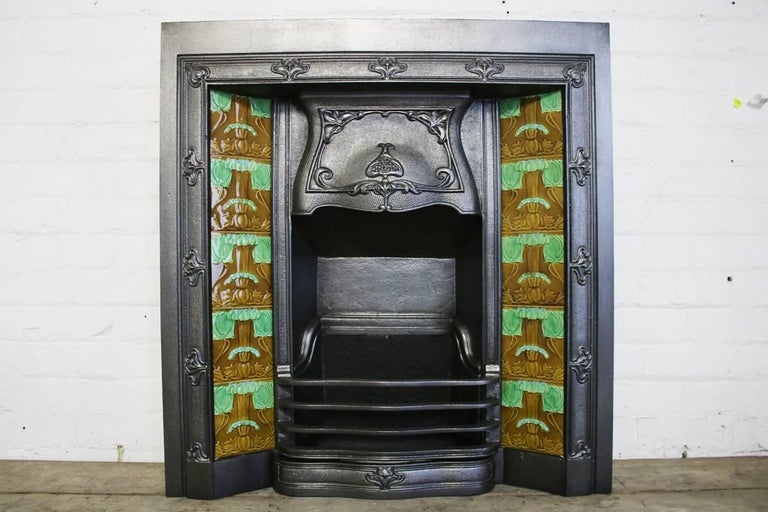 Antique Edwardian Art Nouveau Cast Iron Grate At 1stdibs