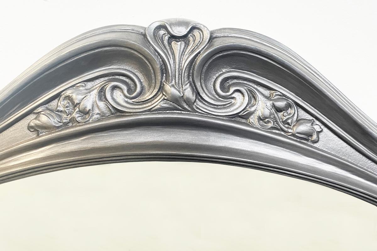 Early 20th Century Antique Edwardian Art Nouveau cast iron overmantle mirror