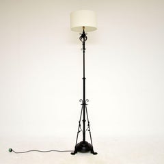 Antique Edwardian Art Nouveau Iron Floor Lamp