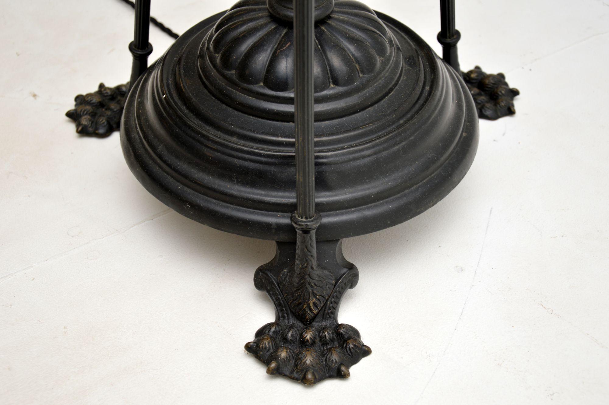 Antike edwardianische Art nouveau-Stil-Stehlampe aus Eisen im Angebot 1