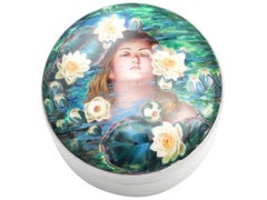 Jugendstil-Dose aus Sterlingsilber und Emaille