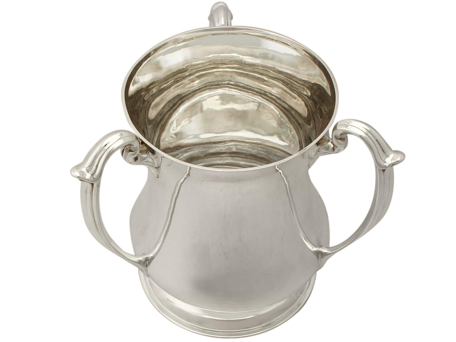 English Antique Edwardian Art Nouveau Style Sterling Silver Presentation/Champagne Cup