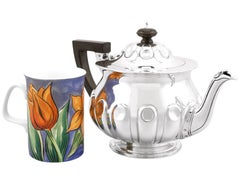 Reid & Sons Edwardian Arts & Crafts Style Sterling Silver Teapot