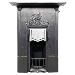 Antique Edwardian Arts & Crafts Cast Iron Combination Fireplace