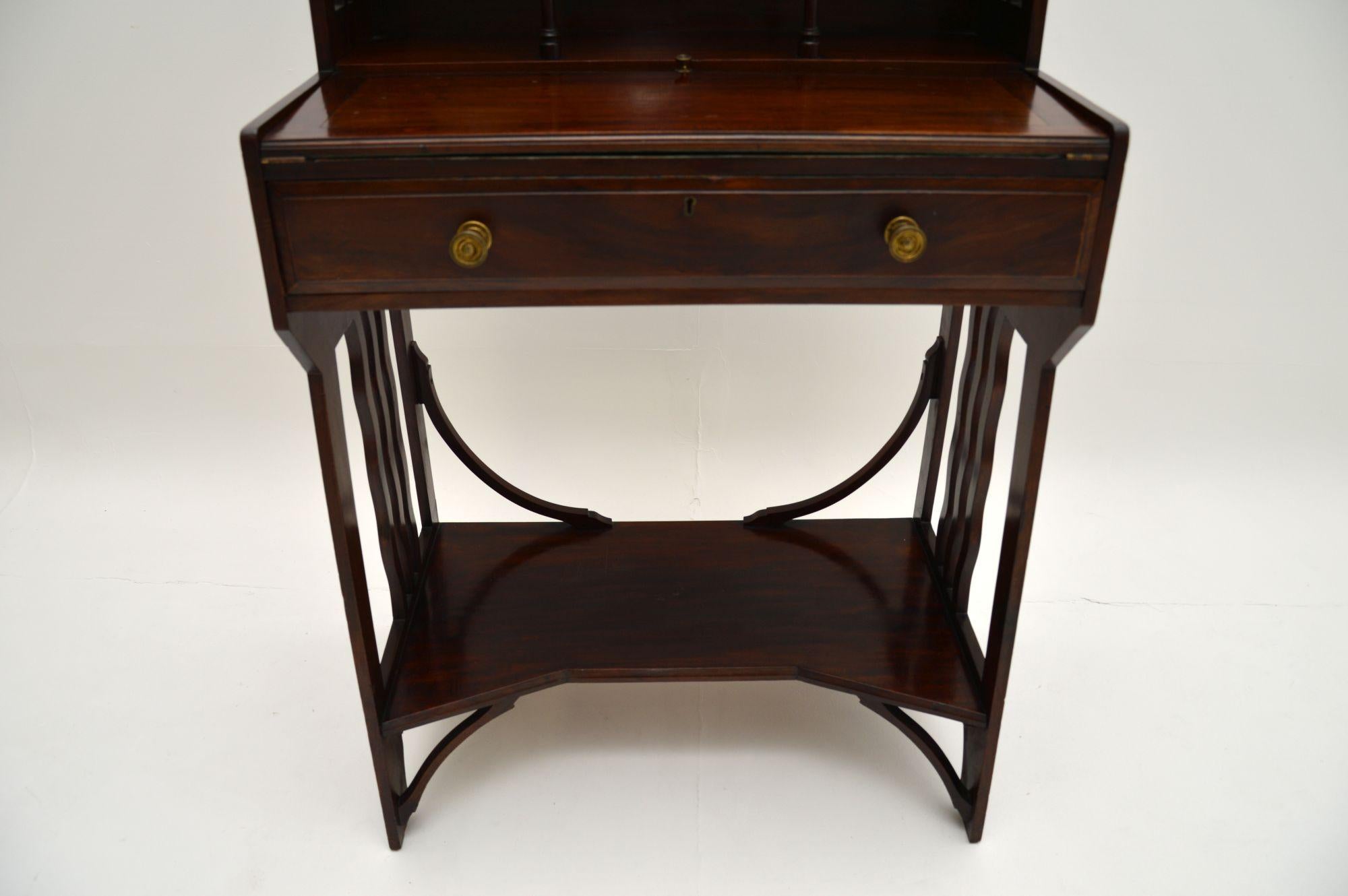 Antique Edwardian Arts & Crafts Mahogany Writing Bureau 3