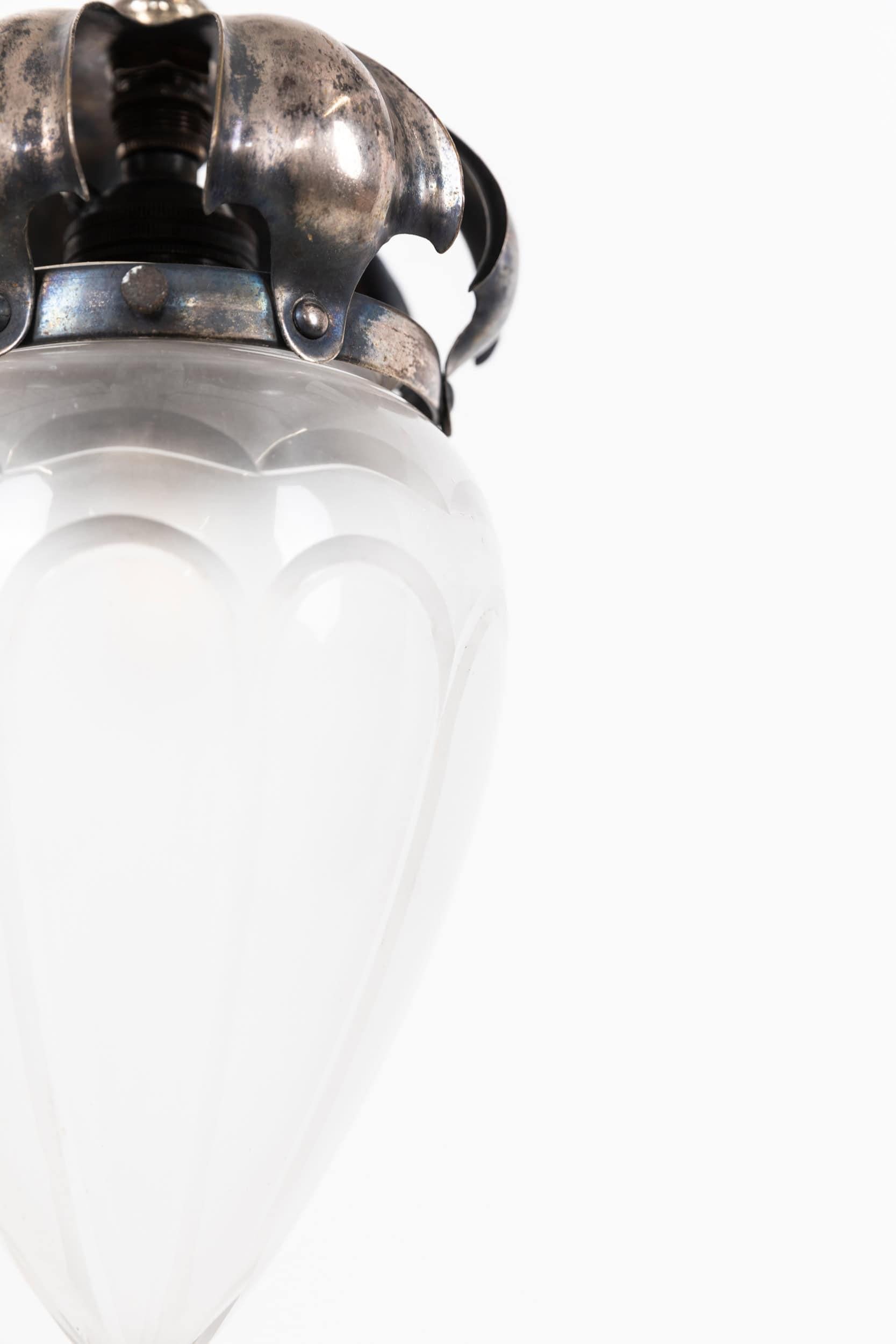 Fait main Lampe pendante en verre taillé, A.I.C., ancienne, Edwardian Arts & Crafts, C.1900 en vente