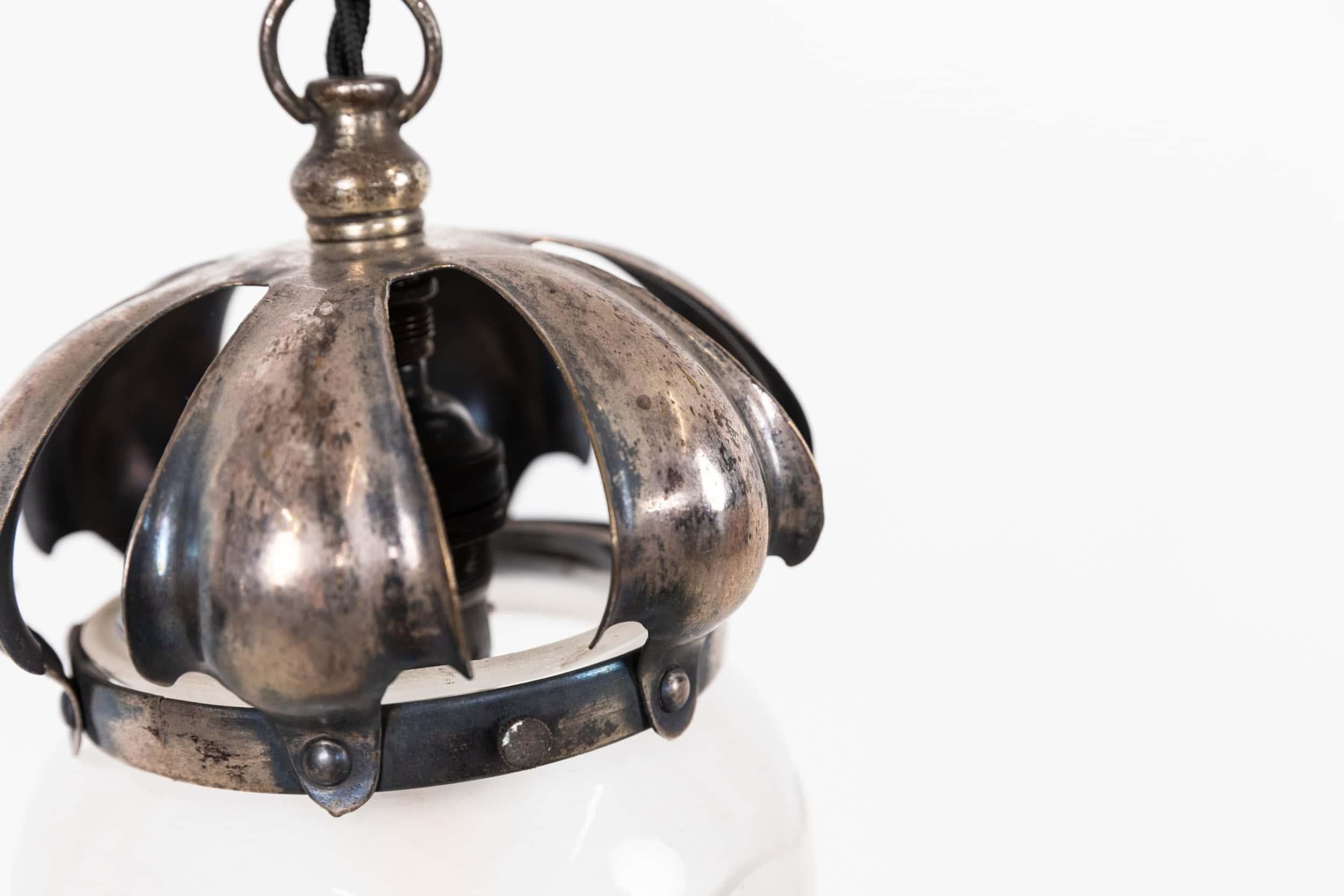 Lampe pendante en verre taillé, A.I.C., ancienne, Edwardian Arts & Crafts, C.1900 État moyen - En vente à London, GB