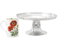 Tazza/Centre de table anttique edouardien anglais en argent sterling de style Arts & Crafts